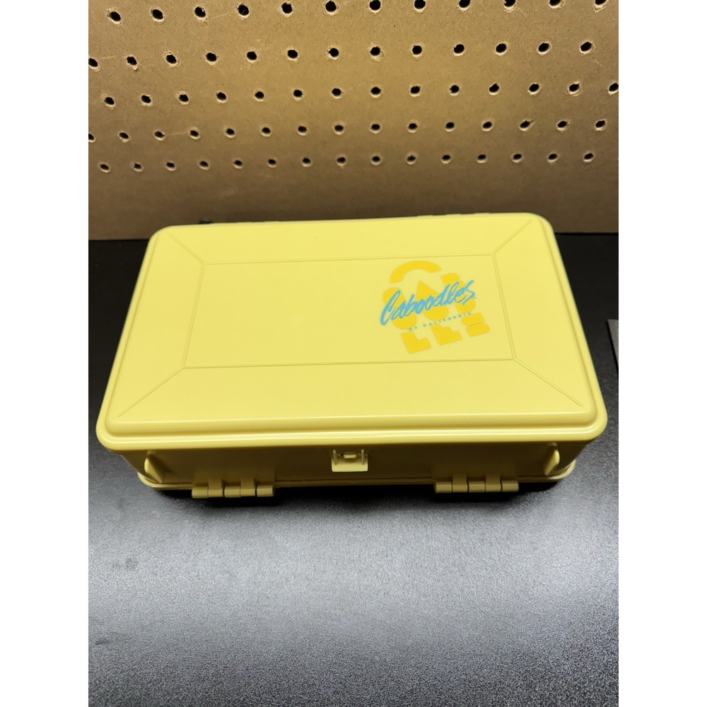 Vintage Caboodles Yellow Double Sided Organizer Case Makeup Craft Box Tray